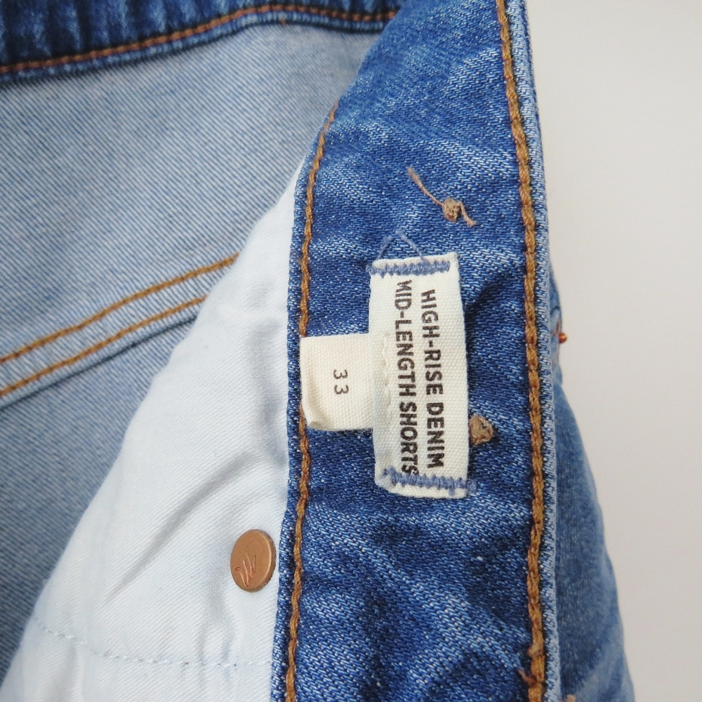 Madewell High Rise Denim Mid Length Shorts Size 33 - Picture 4 of 14